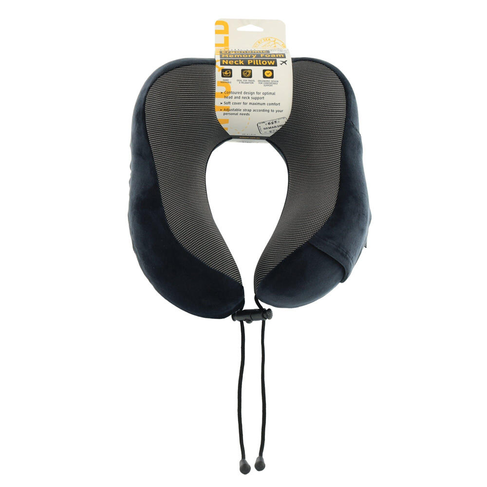 Milleni Travel Ergonomic Memory Foam Comfort Neck Pillow - Black