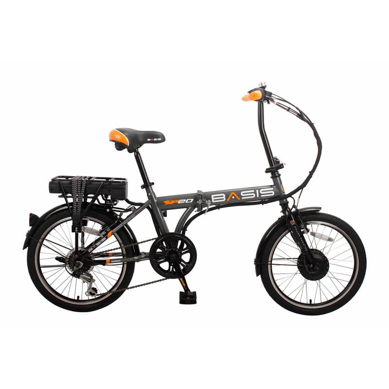 Basis SP20 Folding Electric Bicycle, 20" Wheel, 7Ah 24v - Grey/Orange