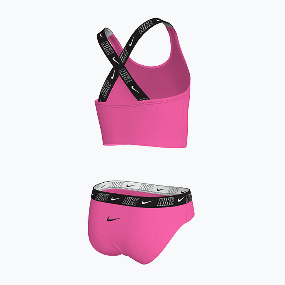 Strój pływacki dwuczęściowy dziecięcy Nike Logo Tape Crossback Midkini