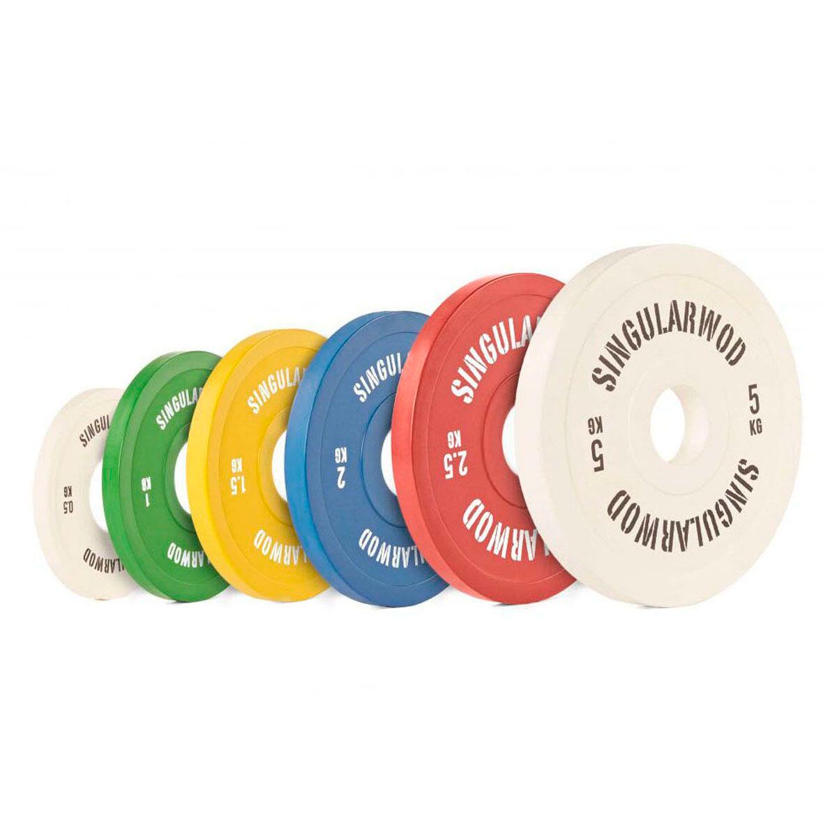Disco Olímpico De 1 Kg Núcleo De Acero Recubierto De Goma 2/3