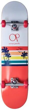Ocean Pacific Sunset Compleet Skateboard - 8" - Wit/Rood