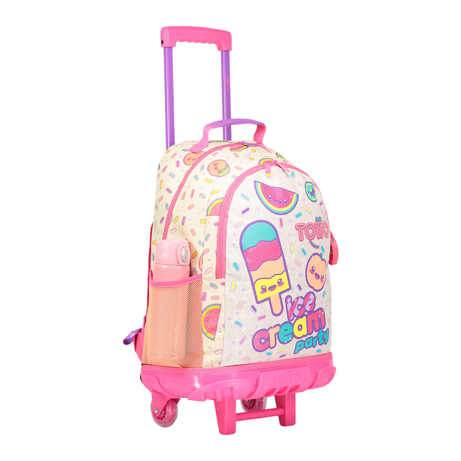 Totto Mochila infantil ruedas Ice Fruit Rosa Poliéster 31.5 x 44 x 12 cm 4/5