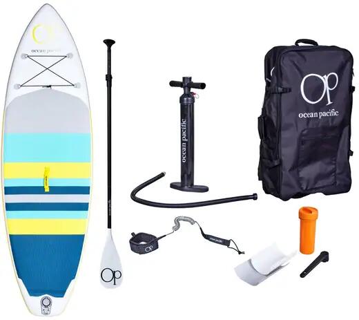 Ocean Pacific Sunset All Round 9'6 SUP Gonfiabile - Bianco/Grigio/Verde acqua