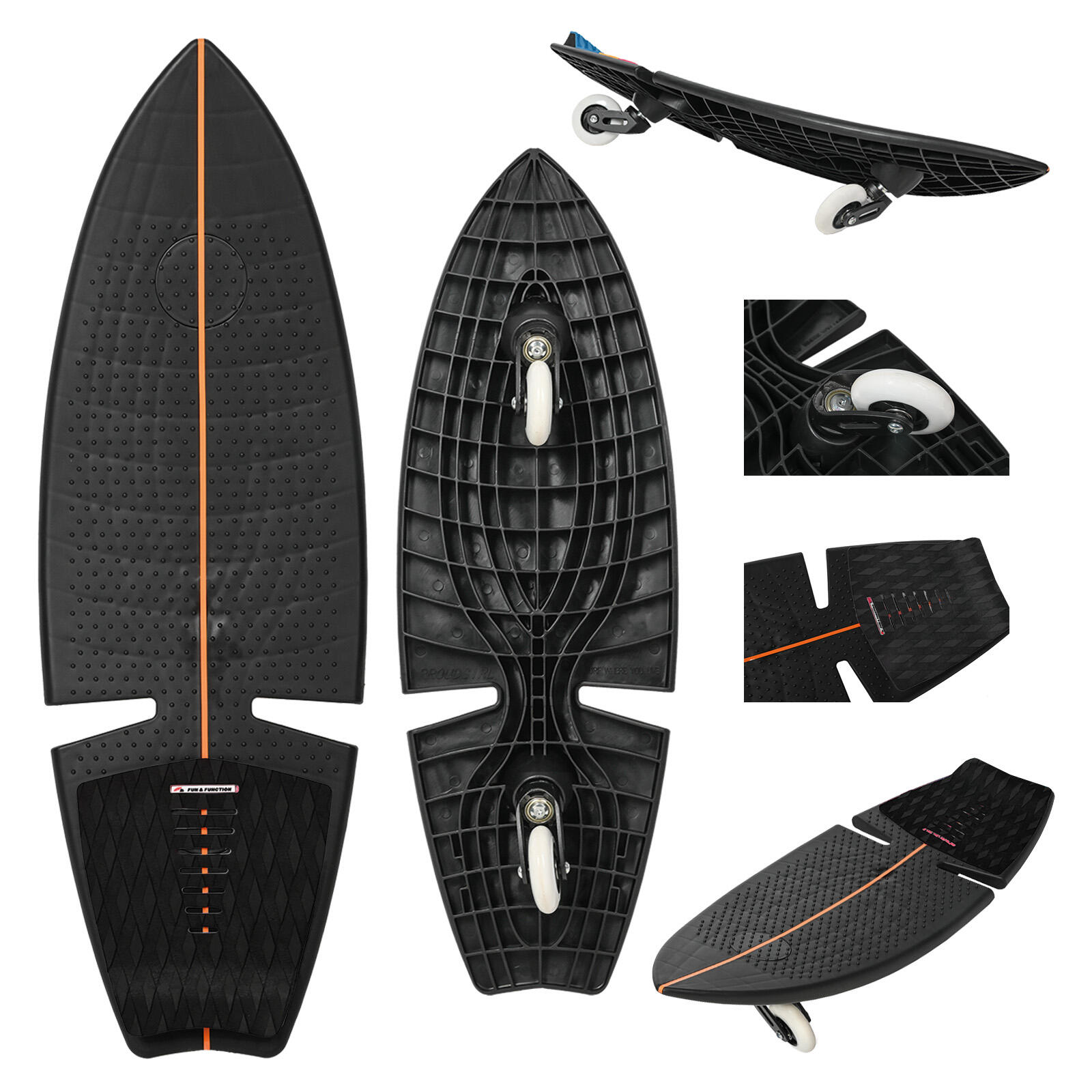 F2 F2  Surf Waveboard Carving Board Street Surfer Skateboard  Schwarz 2025