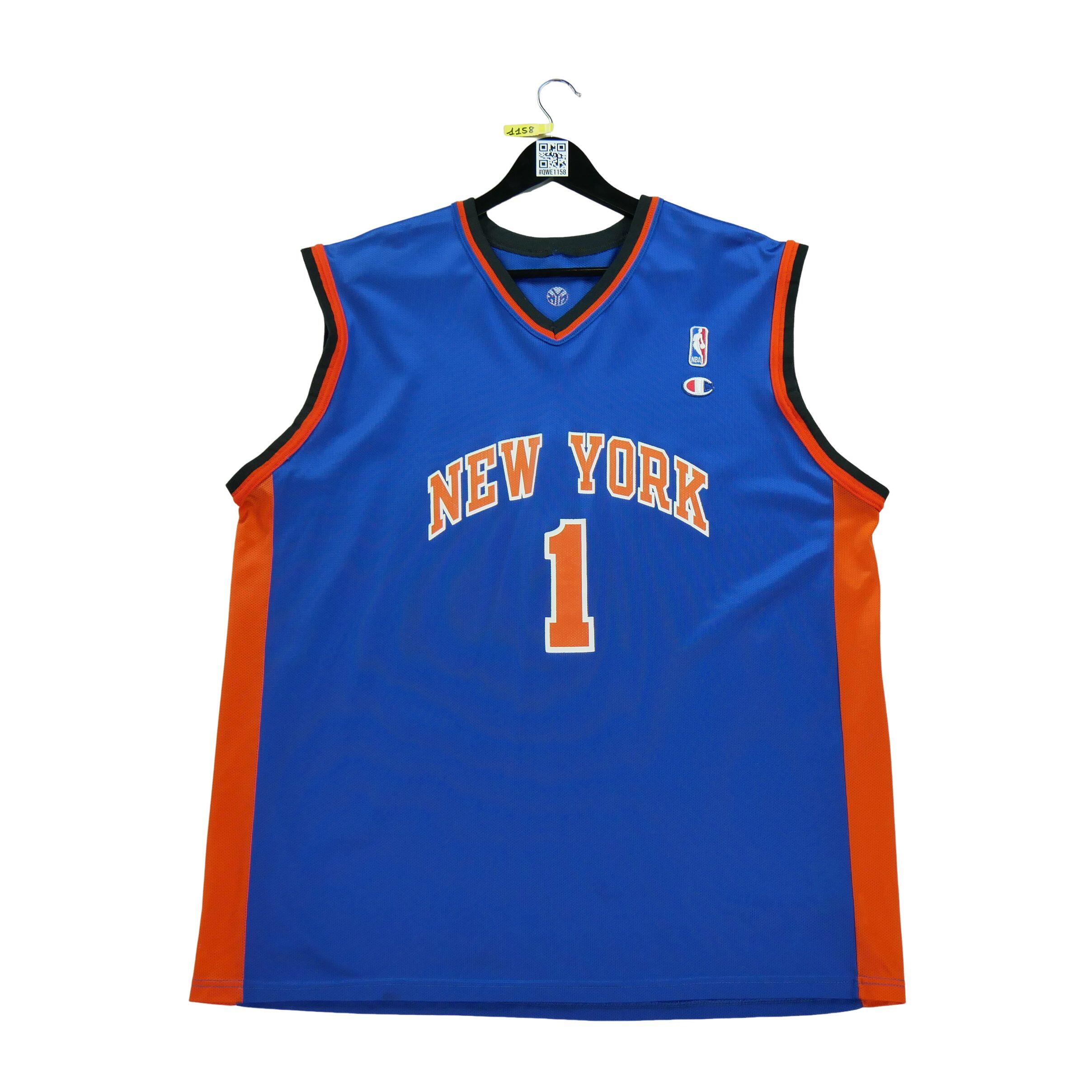 CHAMPION Seconda Mano - Maglia blu dei New York Knicks NBA per uomo - Stato buono