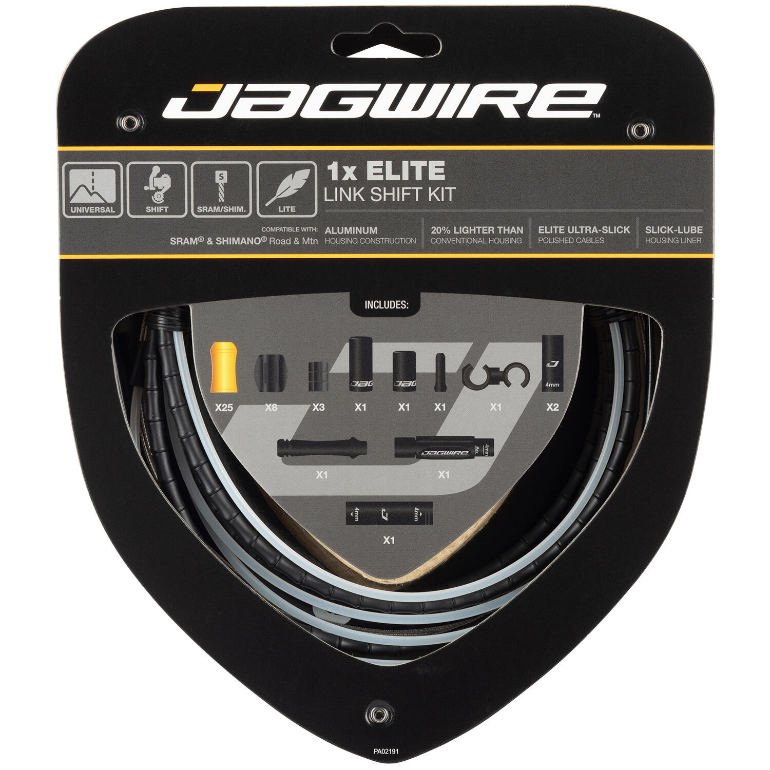Jagwire 1x Elite Link Shift Gear Cable Kit Black Shimano SRAM Ultra Slick 4/7