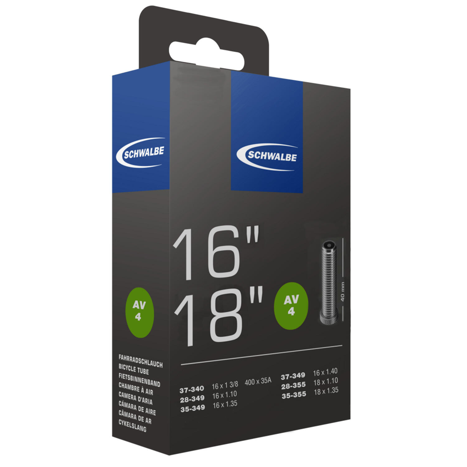 CHAMBRE A AIR VELO 16 x 1 3-8 A 18x1.35 - 400A SCHWALBE VS - 4026495100007 5/7
