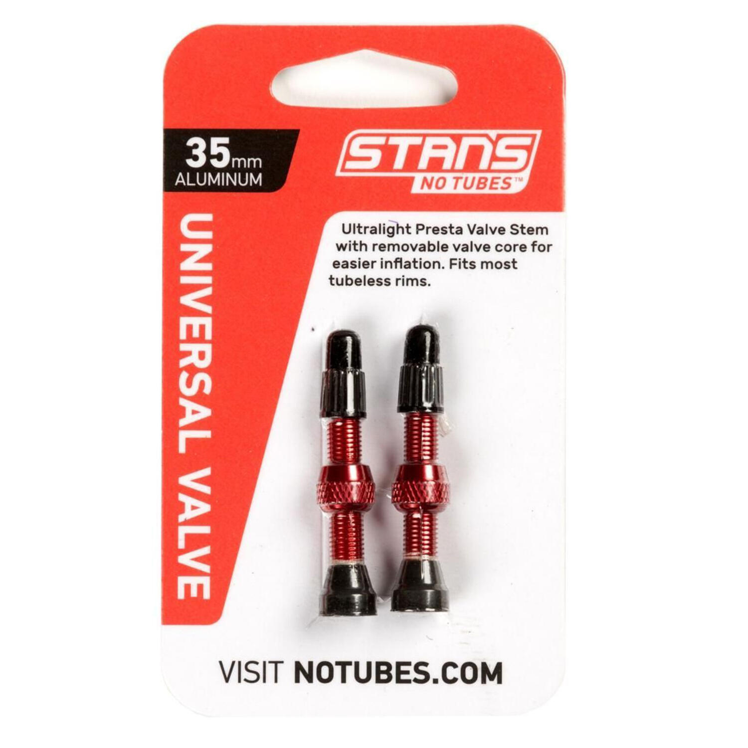 Válvulas Aluminio 2 Uds STAN'S NO TUBES Presta 35mm Rojo 4/7