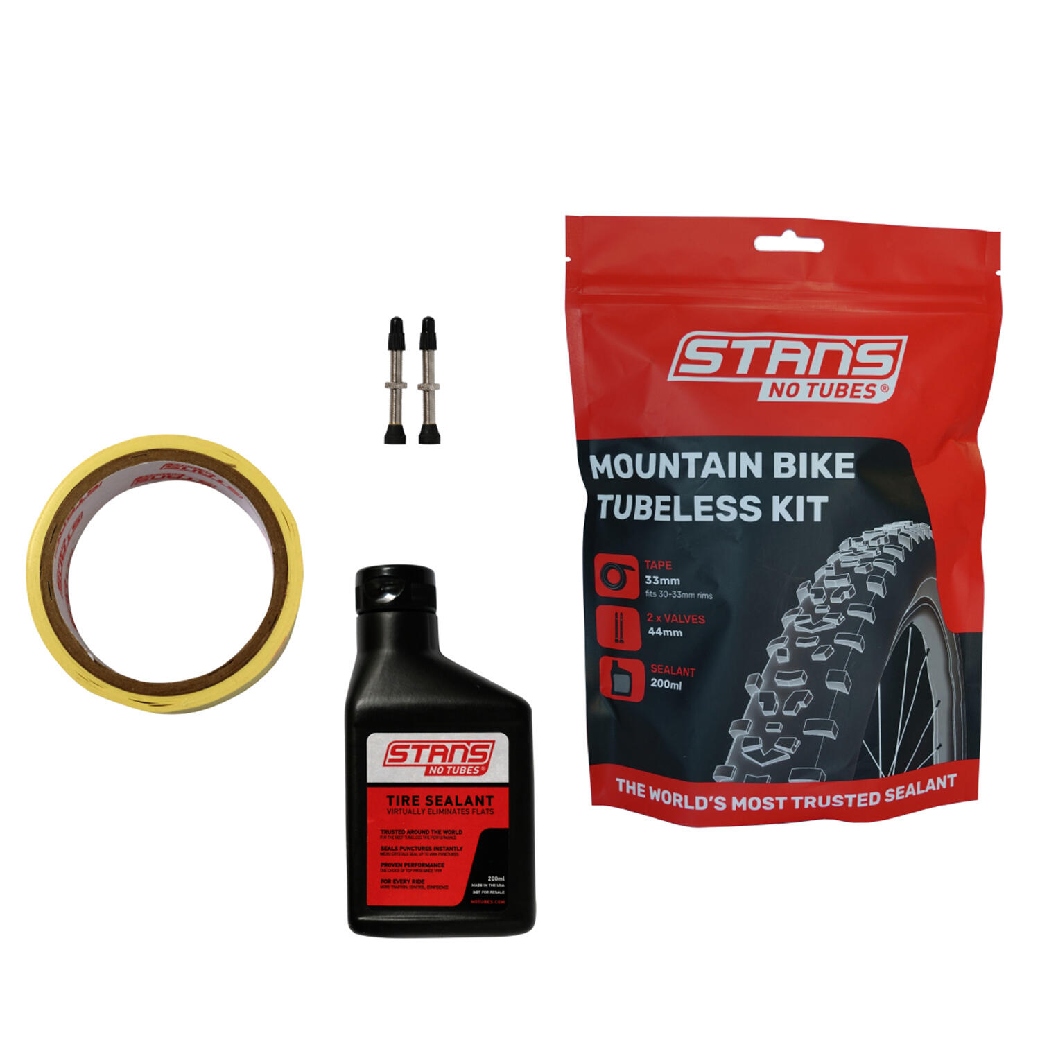 Tubeless Kit, Mtb, Tape 25mm,  44mm Ventiel 2/6