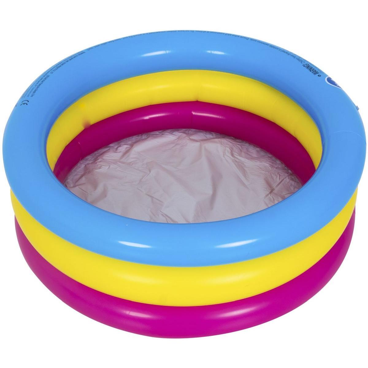 SunClub Planschbecken aufblasbarer 3-Ring Baby Pool Ø 76x25 cm 5/7