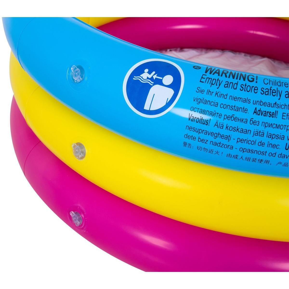 SunClub Planschbecken aufblasbarer 3-Ring Baby Pool Ø 76x25 cm 7/7