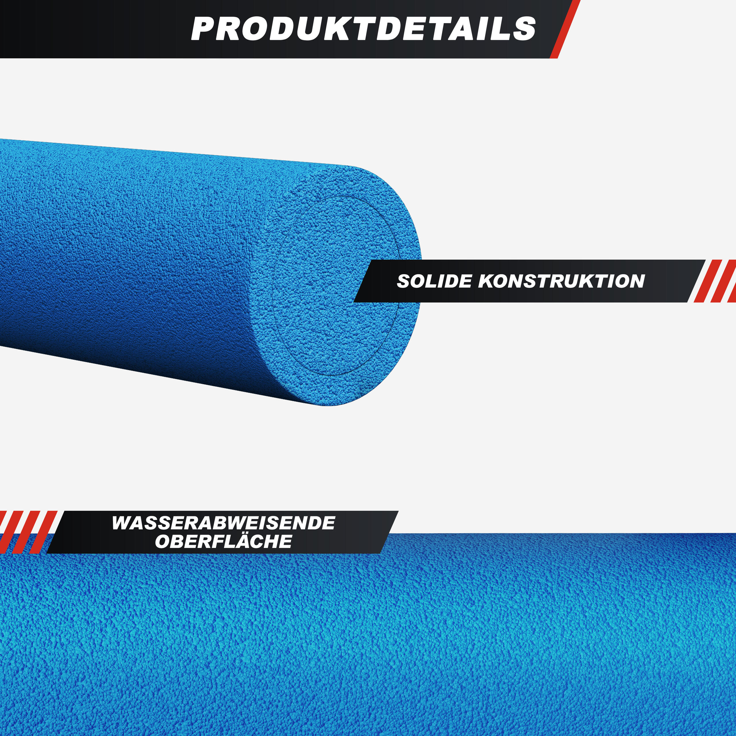 Pilates Rol - Fascia Rol - Foam Roller - 90 x 15 cm - Blauw 4/7