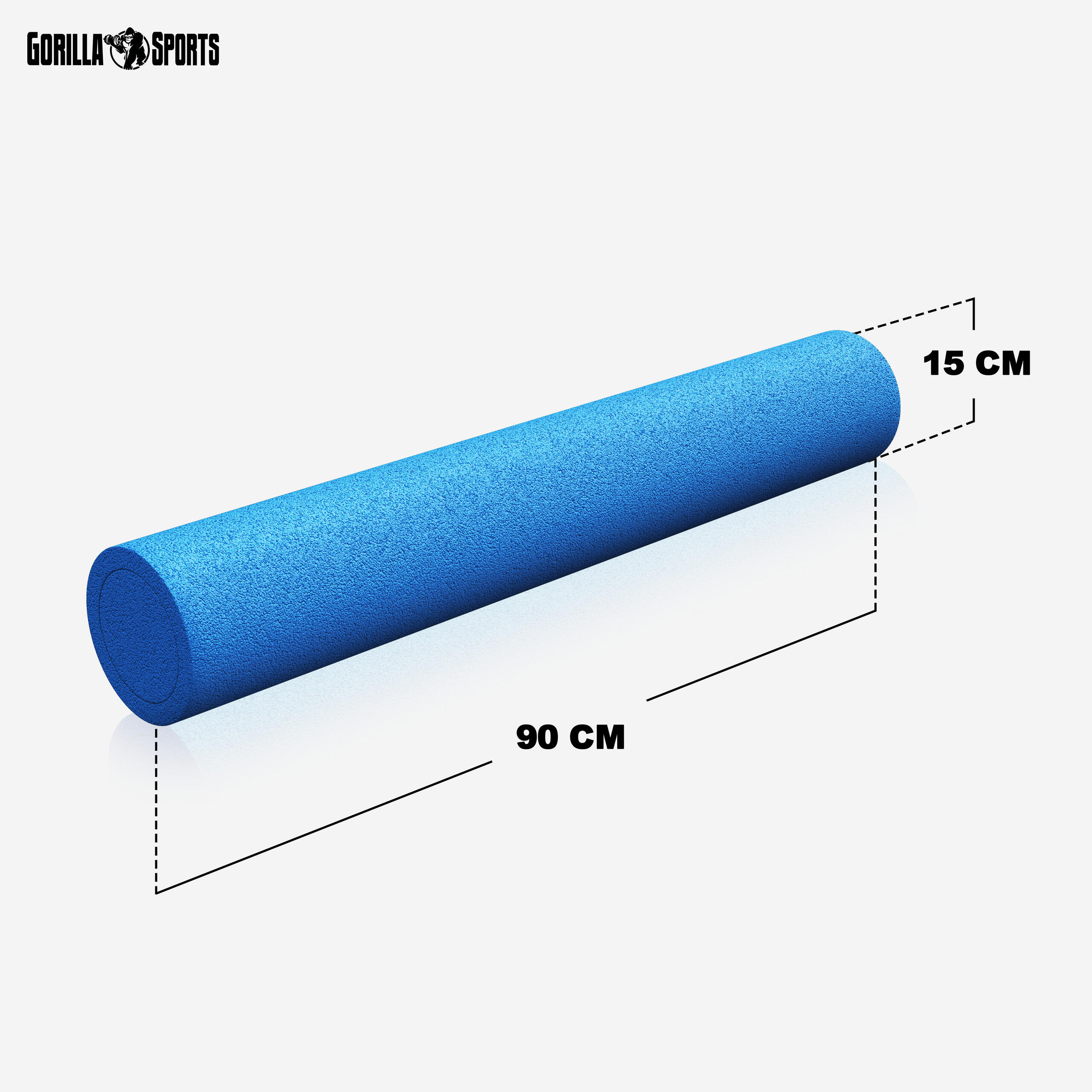 Pilates Rol - Fascia Rol - Foam Roller - 90 x 15 cm - Blauw 6/7
