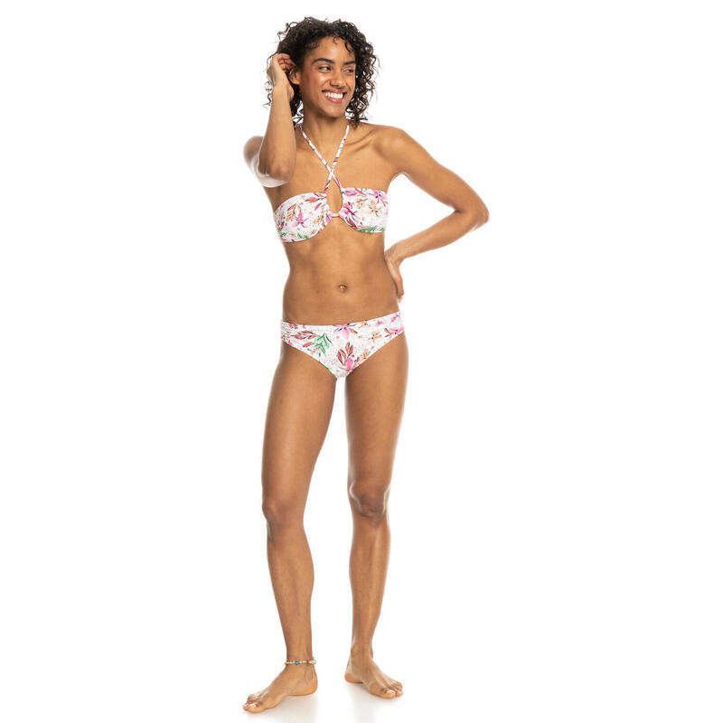 Majtki bikini hipster dla Kobiety PRINTED BEACH CLASSICS Biały