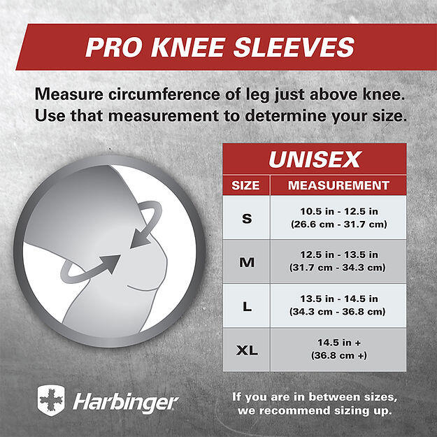 Knee Wraps Harbinger Pro Knee Sleeves 7mm Size L - Black