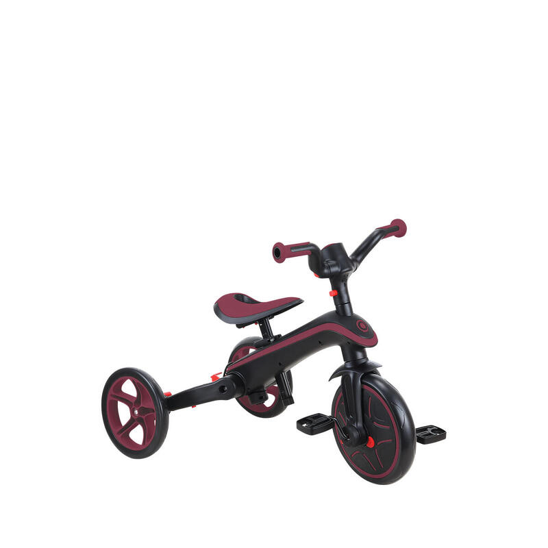 Tricycle EXPLORER 4-en-1 Évolutif & Pliable - Rouge Bordeaux