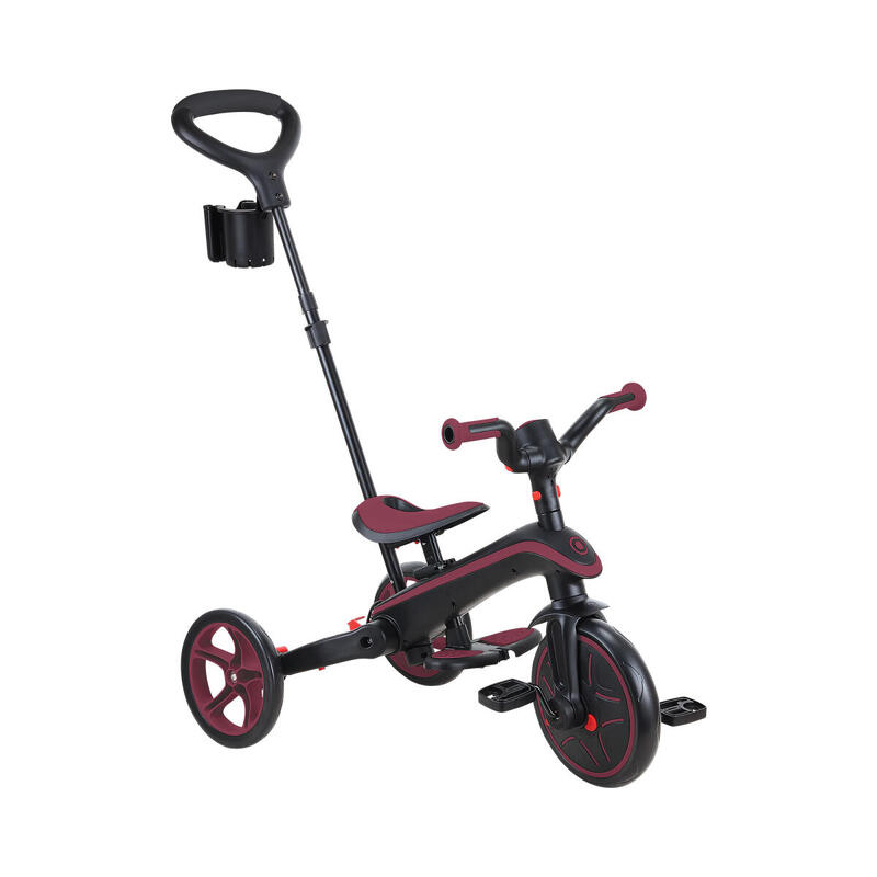 Tricycle EXPLORER 4-en-1 Évolutif & Pliable - Rouge Bordeaux