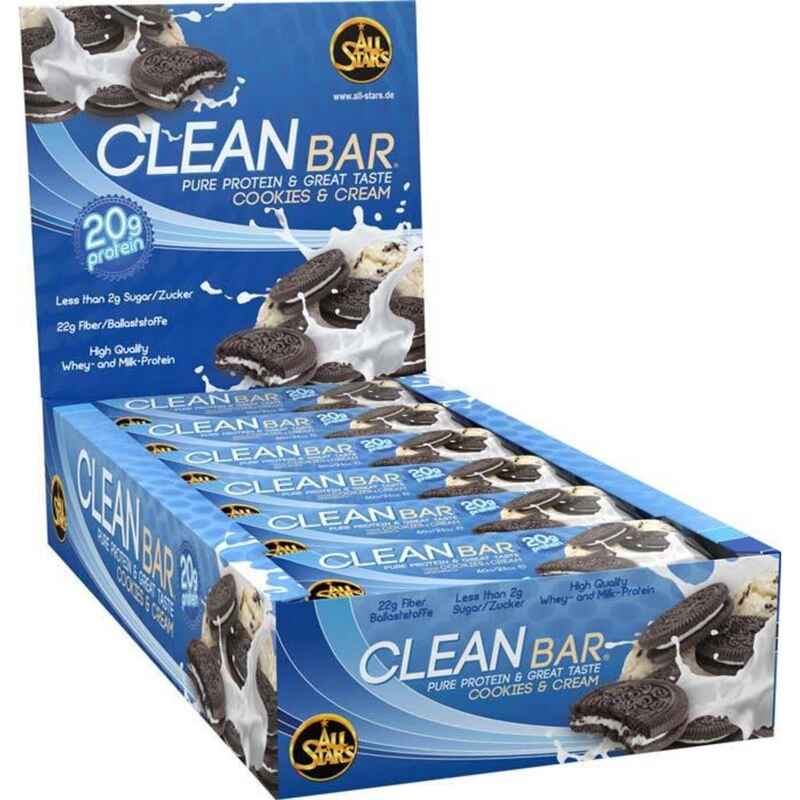 All Stars Clean Bar Cookies & Cream 18er Pack (18 x 60g) 1080g Media 1