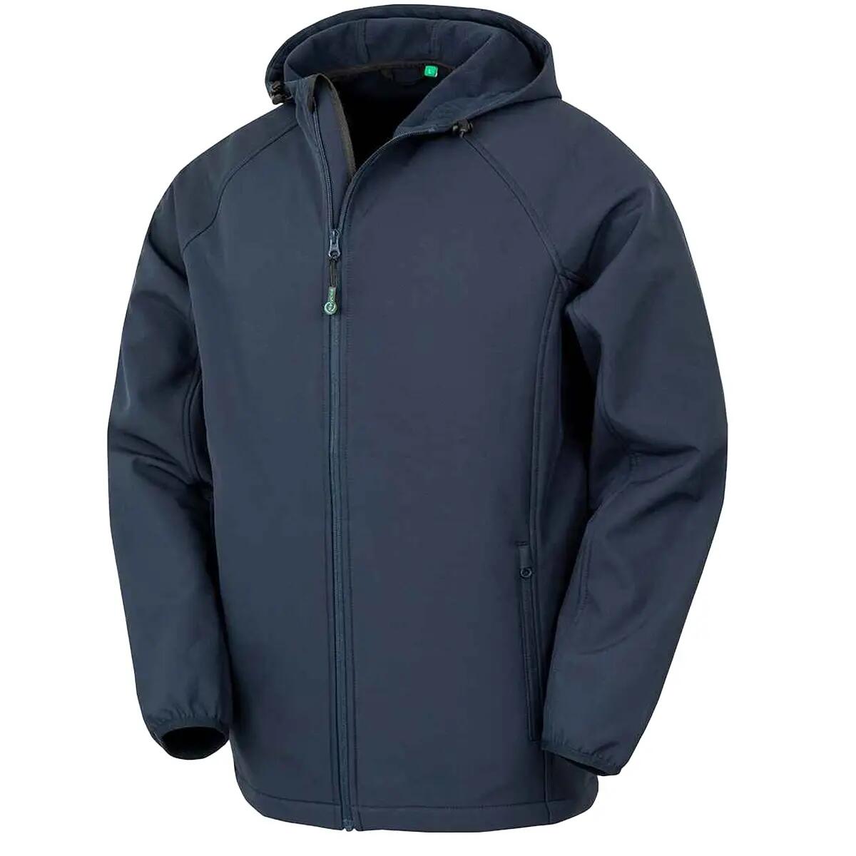 Giacca Soft Shell Con Cappuccio Riciclato Uomo Result Blu Navy 2/4