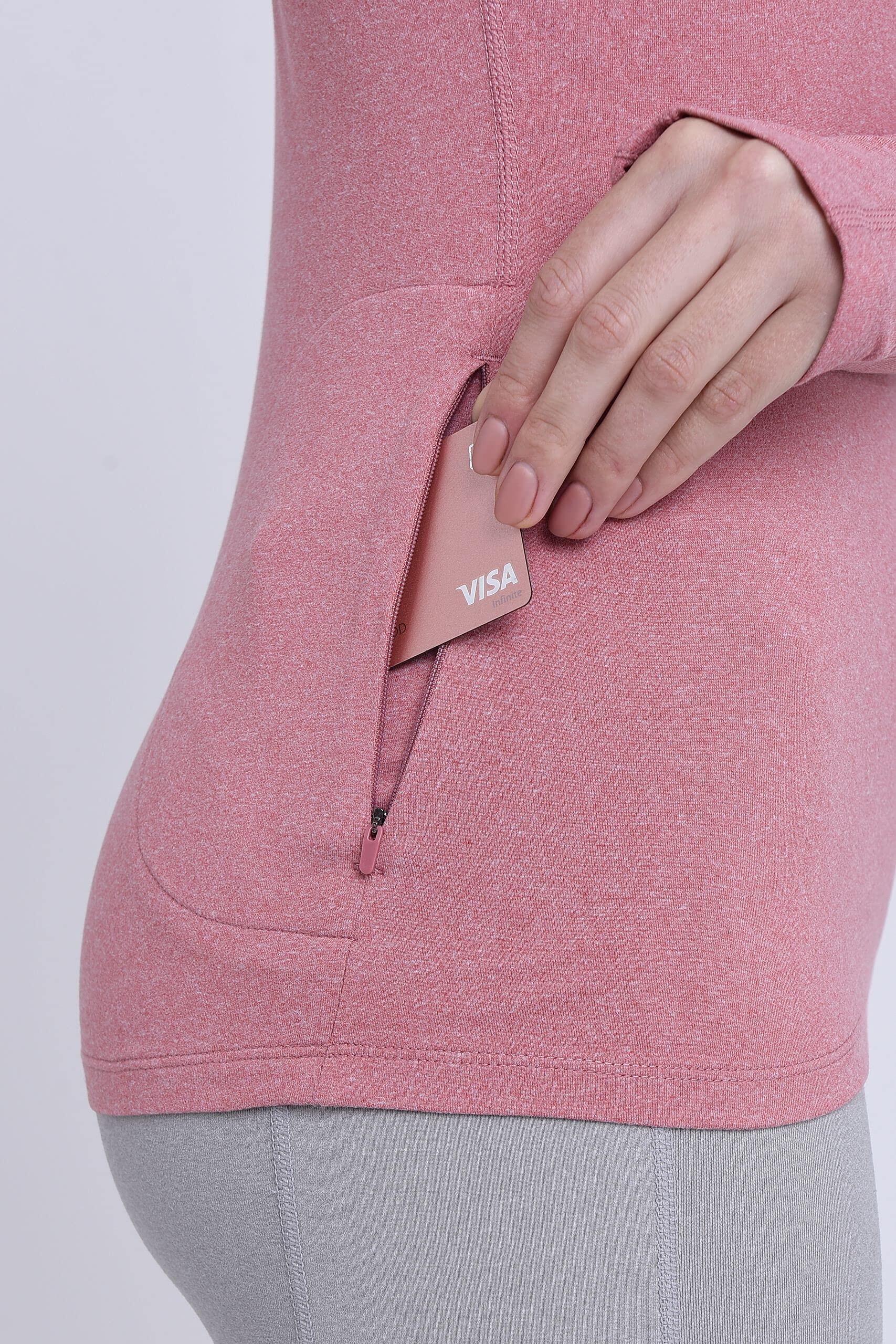 Women's All Season Long Sleeve Running Top - Dusty Rose 3/6