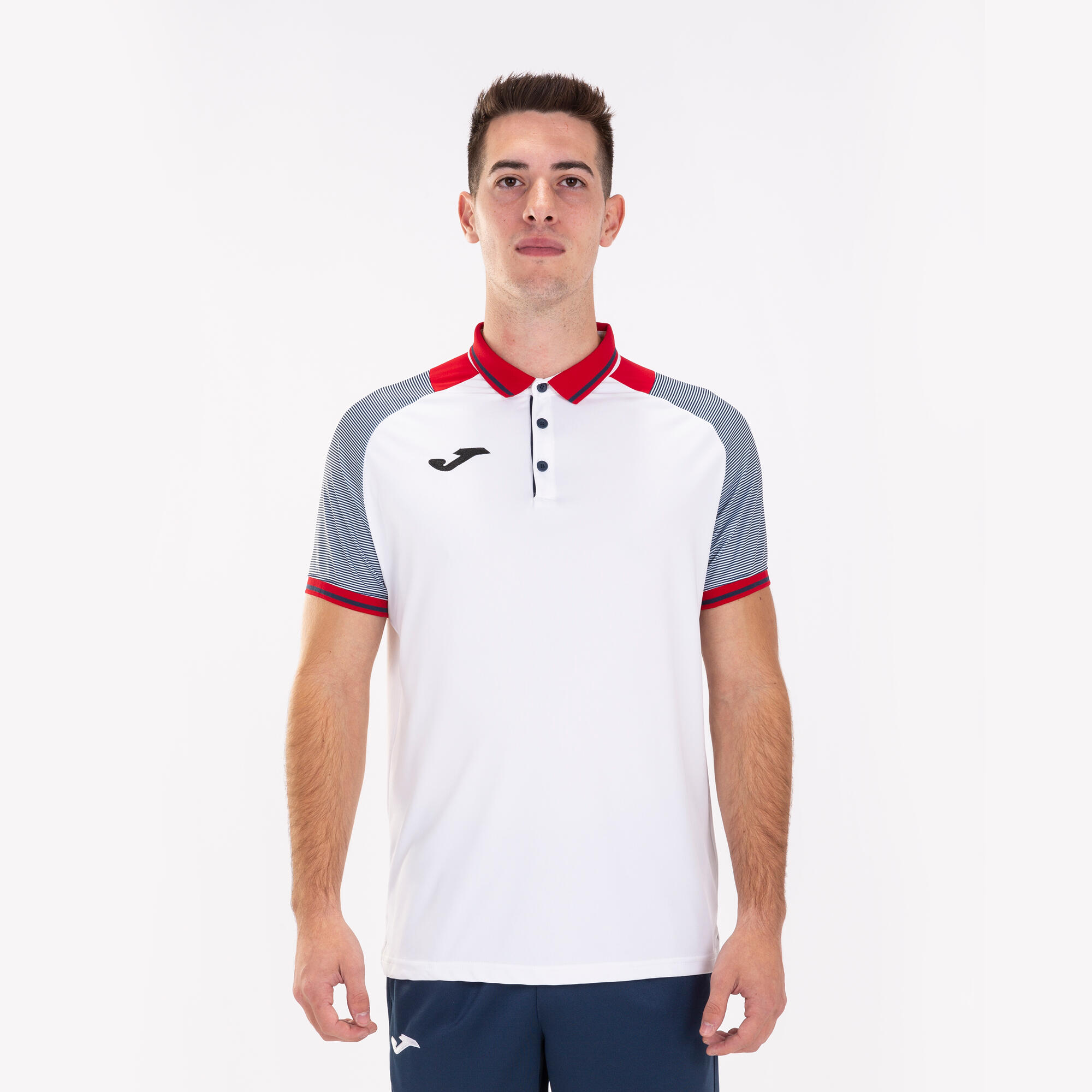 Polo Manches Courtes Football Enfants Joma Essential II Blanc 2/5