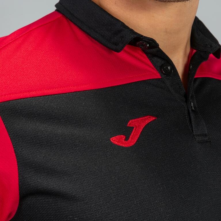Polo Manches Courtes Football Homme Joma Hobby II Noir