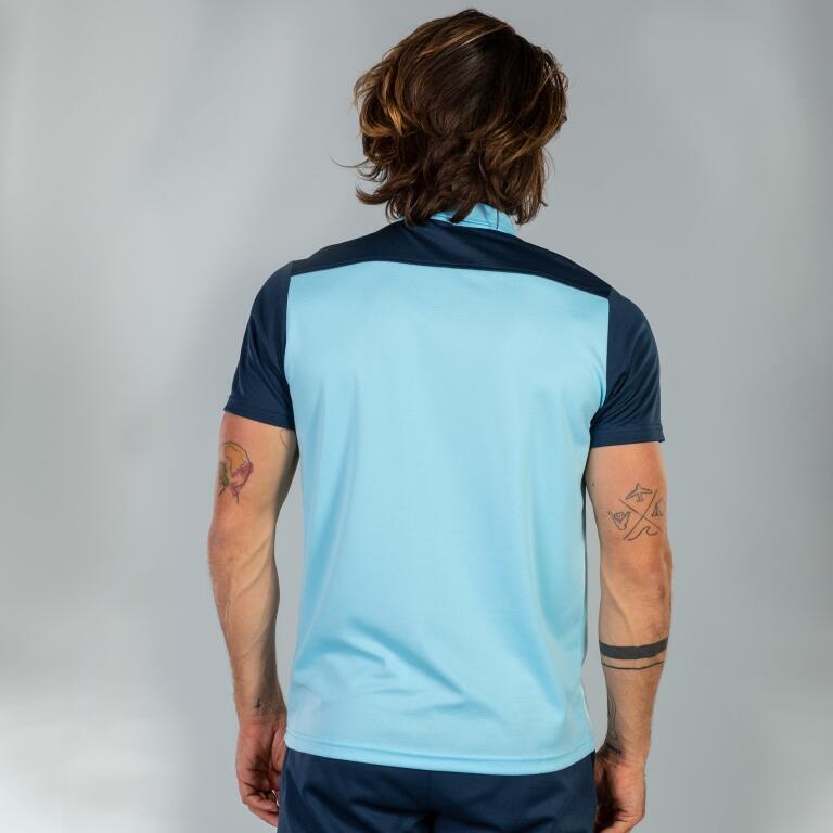 Pólo M/c Futebol Homem Joma Hobby II Azul-Celeste 3/7