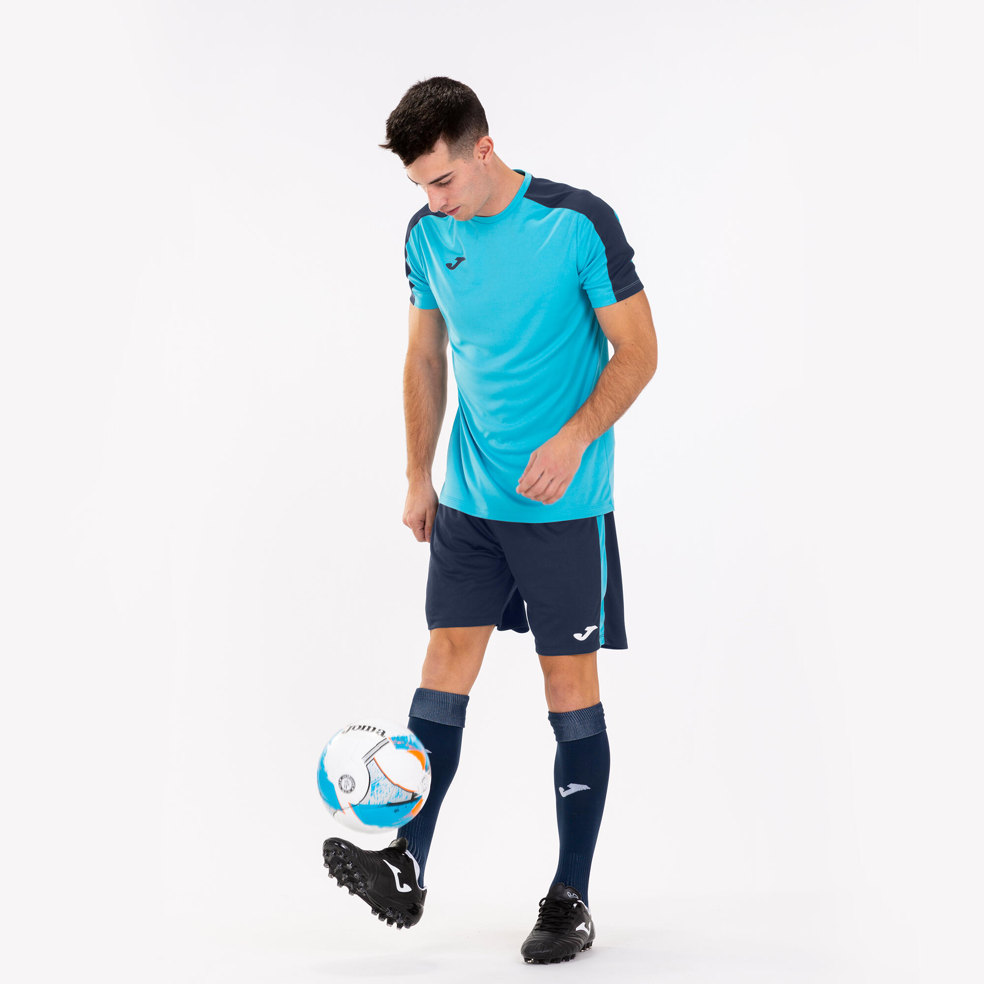 Maillot Manches Courtes Football Homme Joma Academy III Turquoise Fluo 5/5