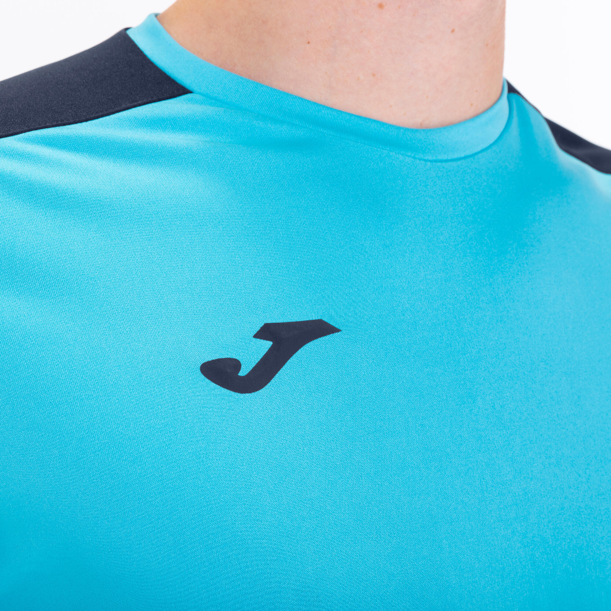 Maillot Manches Courtes Football Homme Joma Academy III Turquoise Fluo 3/5