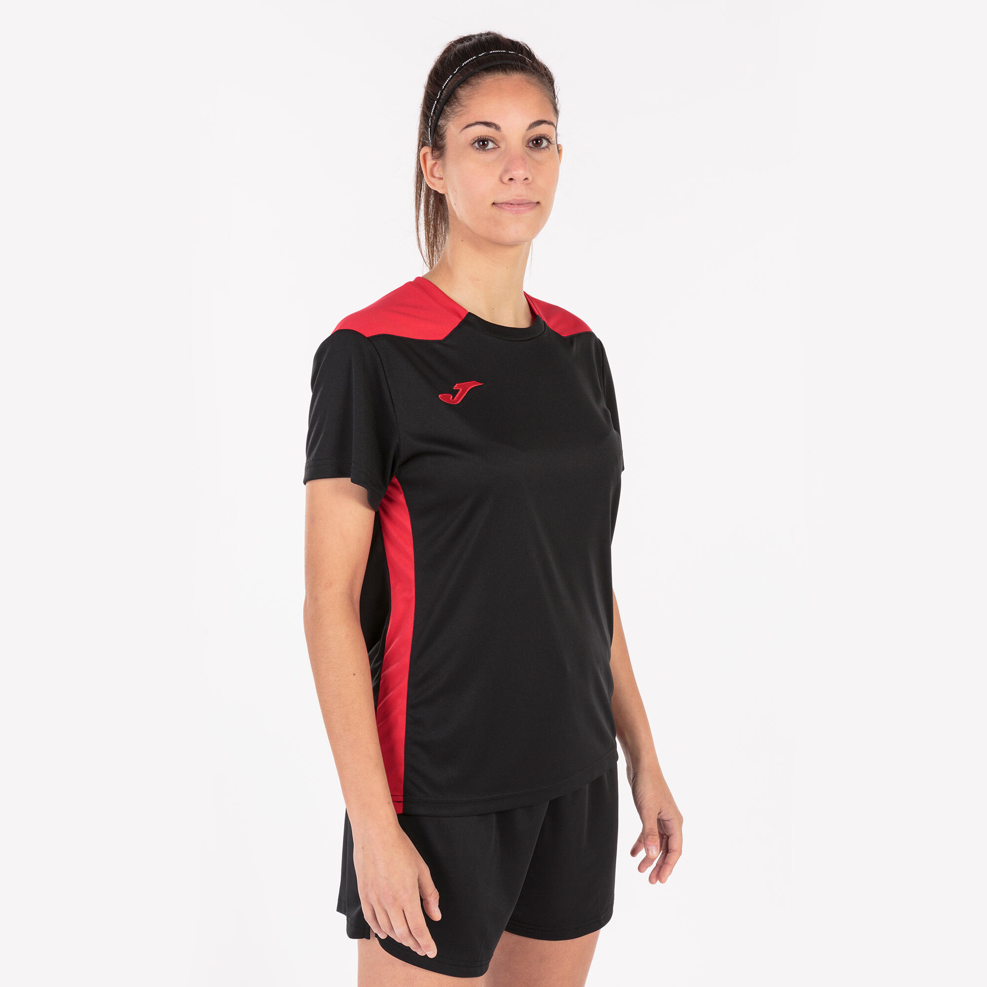 T-Shirt Manga Curta Futebol Mulher Joma Championship VI Preto 2/5