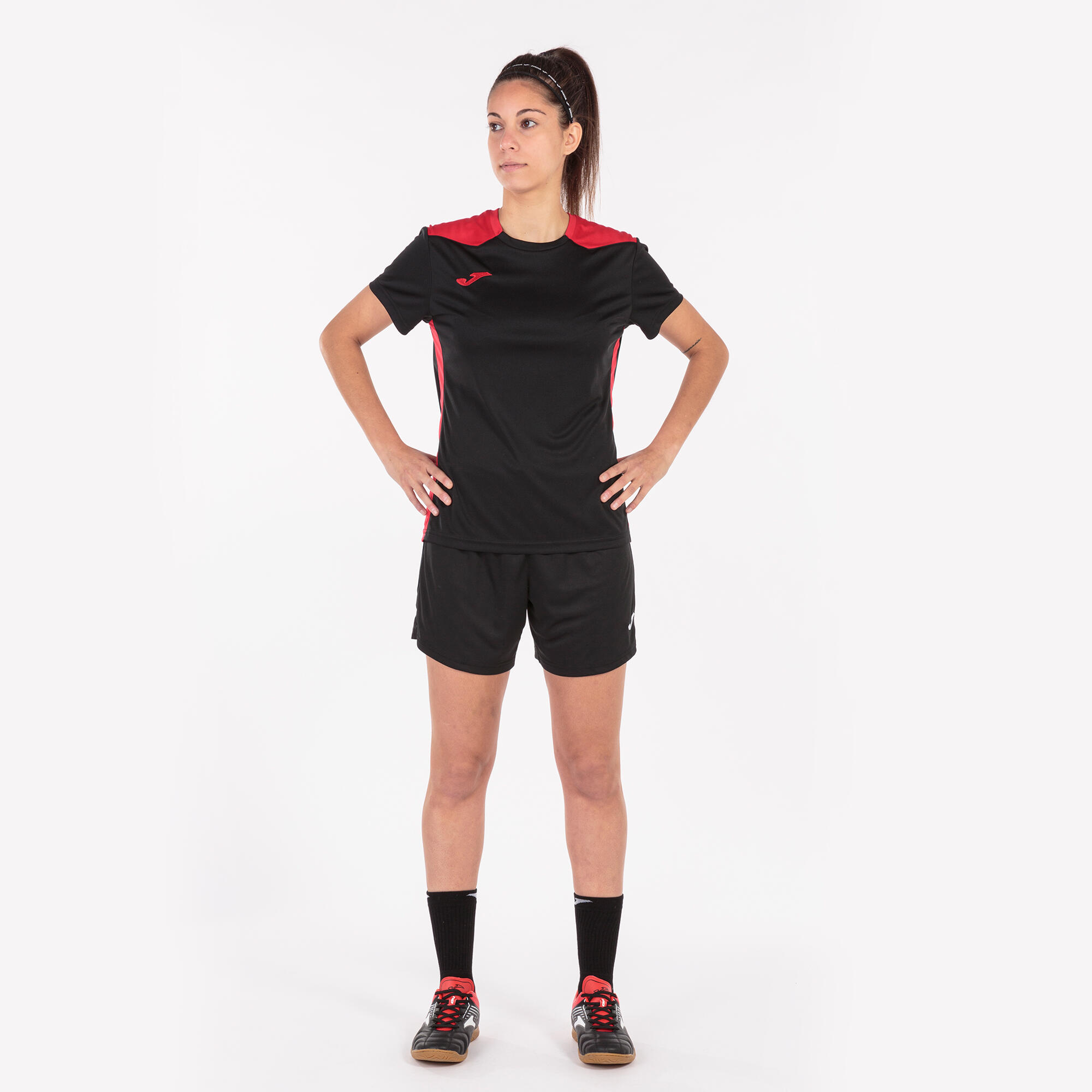 T-Shirt Manga Curta Futebol Mulher Joma Championship VI Preto 4/5