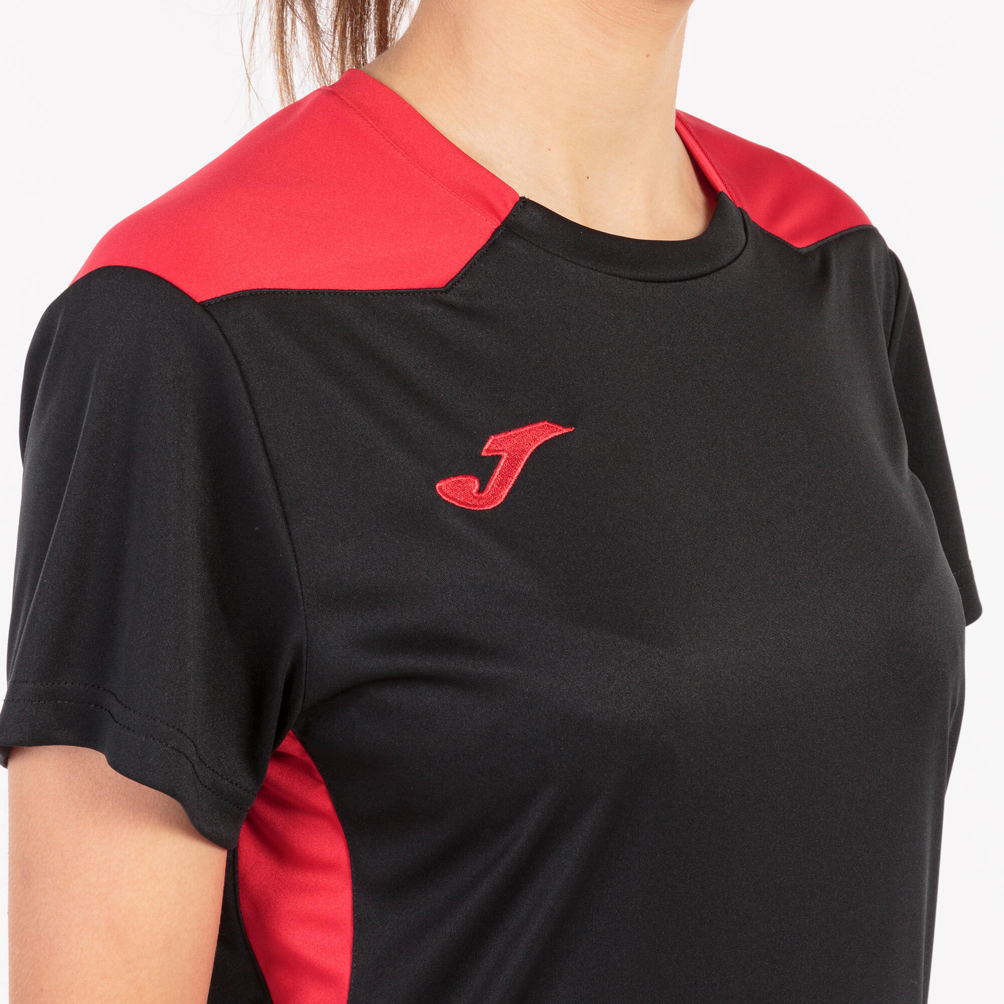 T-Shirt Manga Curta Futebol Mulher Joma Championship VI Preto 5/5