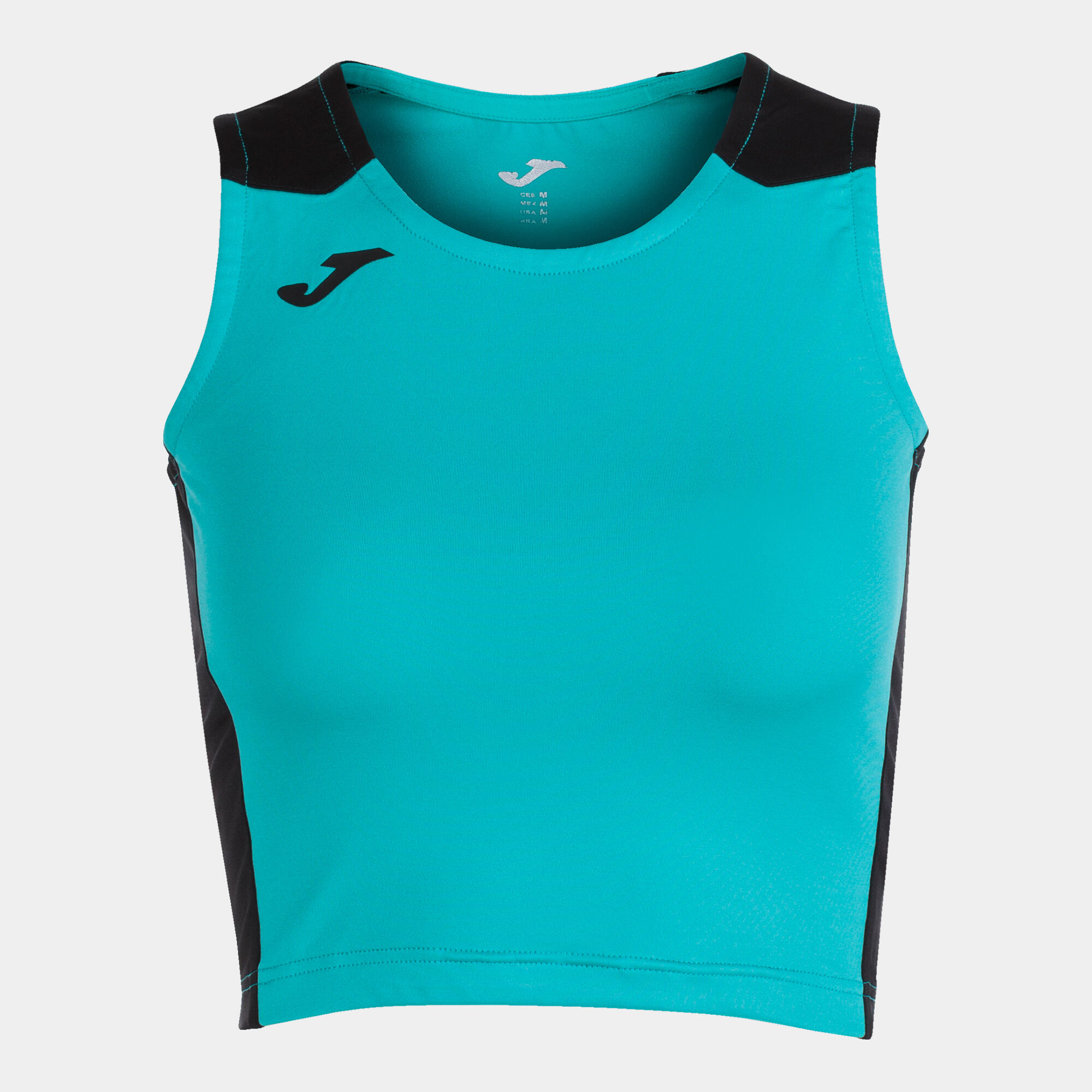 Joma - Top Running Femme Joma Record Ii Turquoise - T-shirt Crop Top - Bleu|noir - 48 Xl - Decathlon