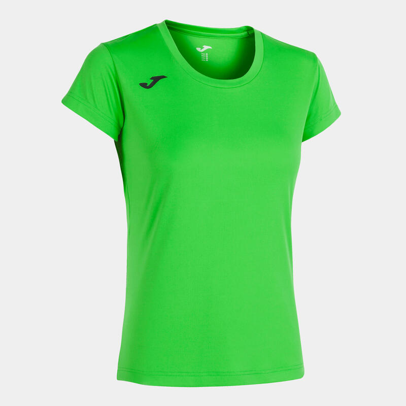 Maillot Manches Courtes Running Femme Joma Record II Vert Fluo