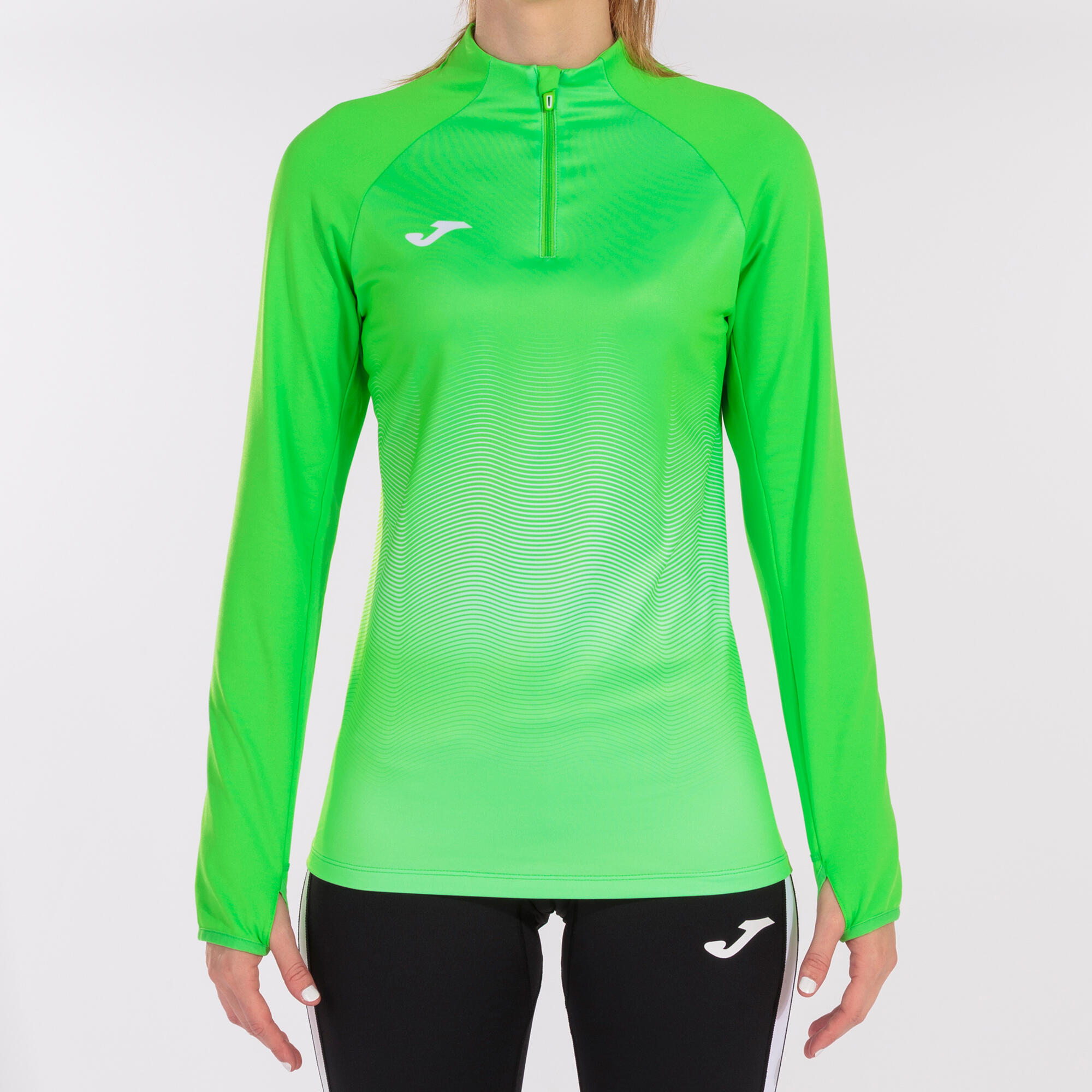 Sudadera Running Mujer Joma Elite VII Verde Flúor 2/5