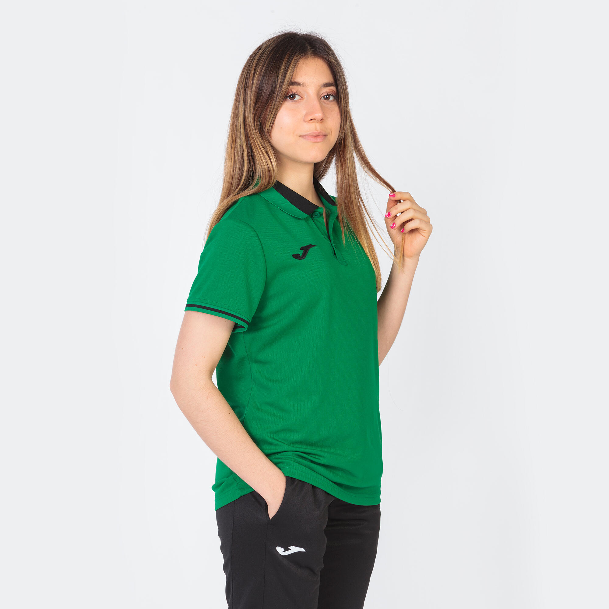 Polo Manches Courtes Football Femme Joma Championship VI Vert 4/5
