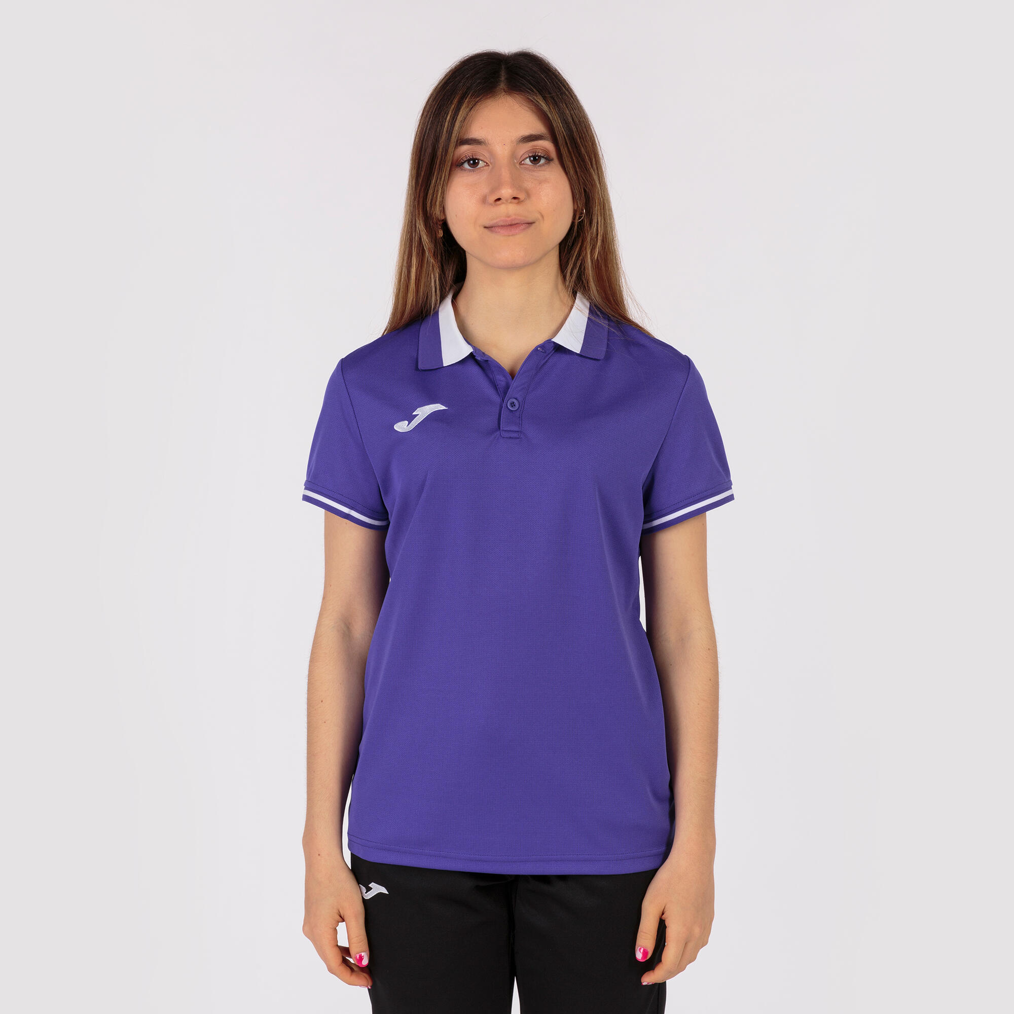 Polo Manches Courtes Football Femme Joma Championship VI Violet 2/5