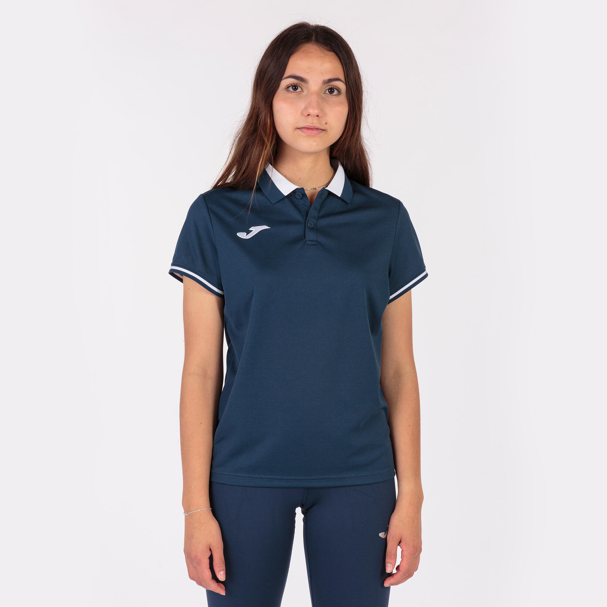 Polo Manches Courtes Football Femme Joma Championship VI Bleu Marine 2/5