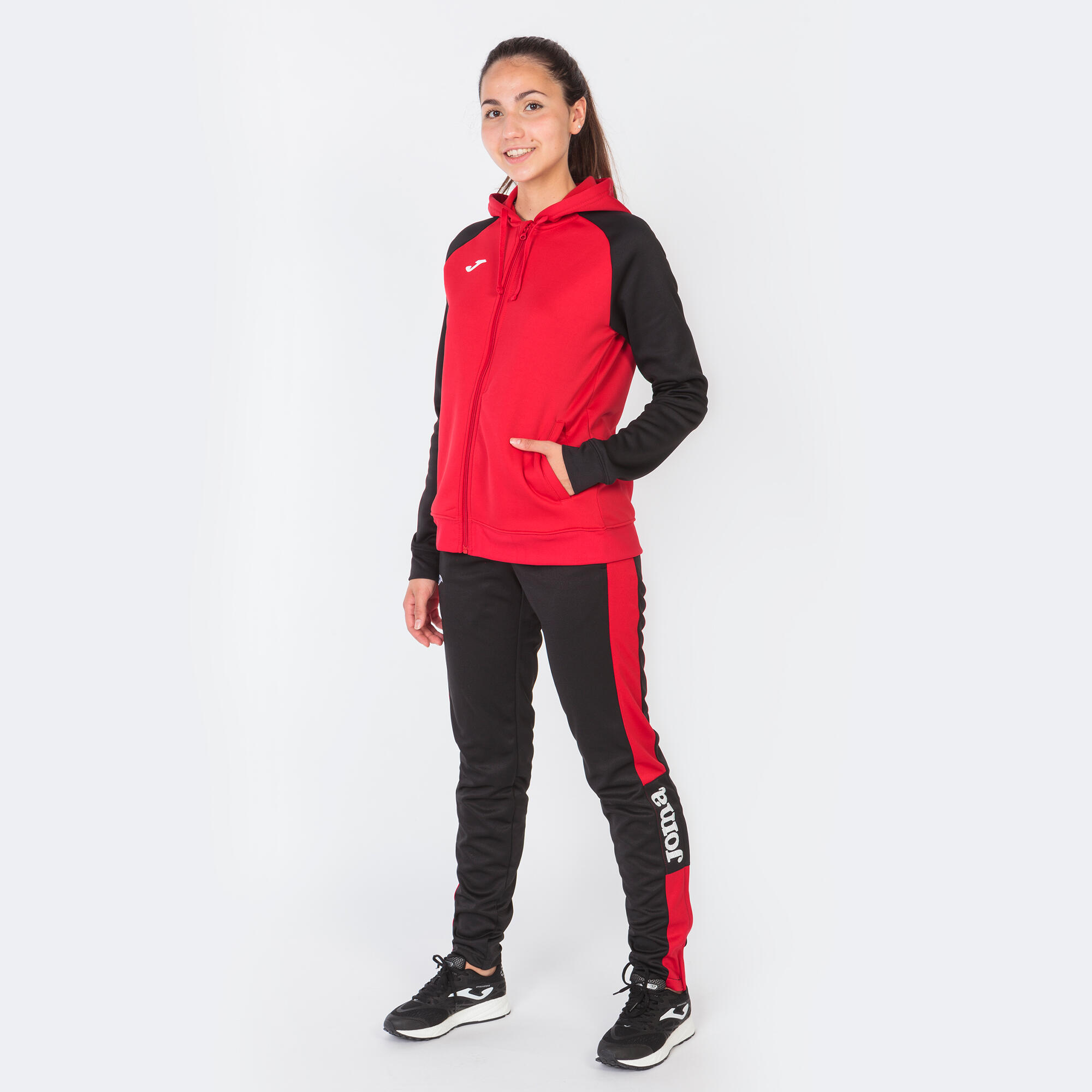Chaqueta Con Capucha Fútbol Mujer Joma Academy IV Rojo 4/5