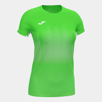 Camiseta Manga Corta Running Mujer Joma Elite VII Verde Flúor