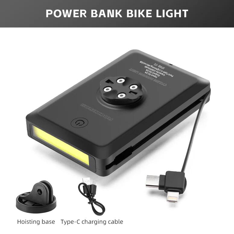 Przednia lampka rowerowa z wbudowanym powerbankiem 10000mAh ROCKBROS JP009 5/7
