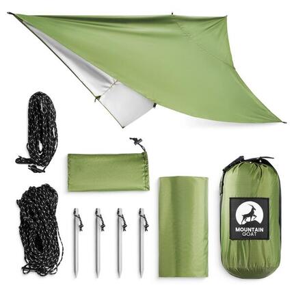 Turystyczna płachta biwakowa wodoodporna zielony