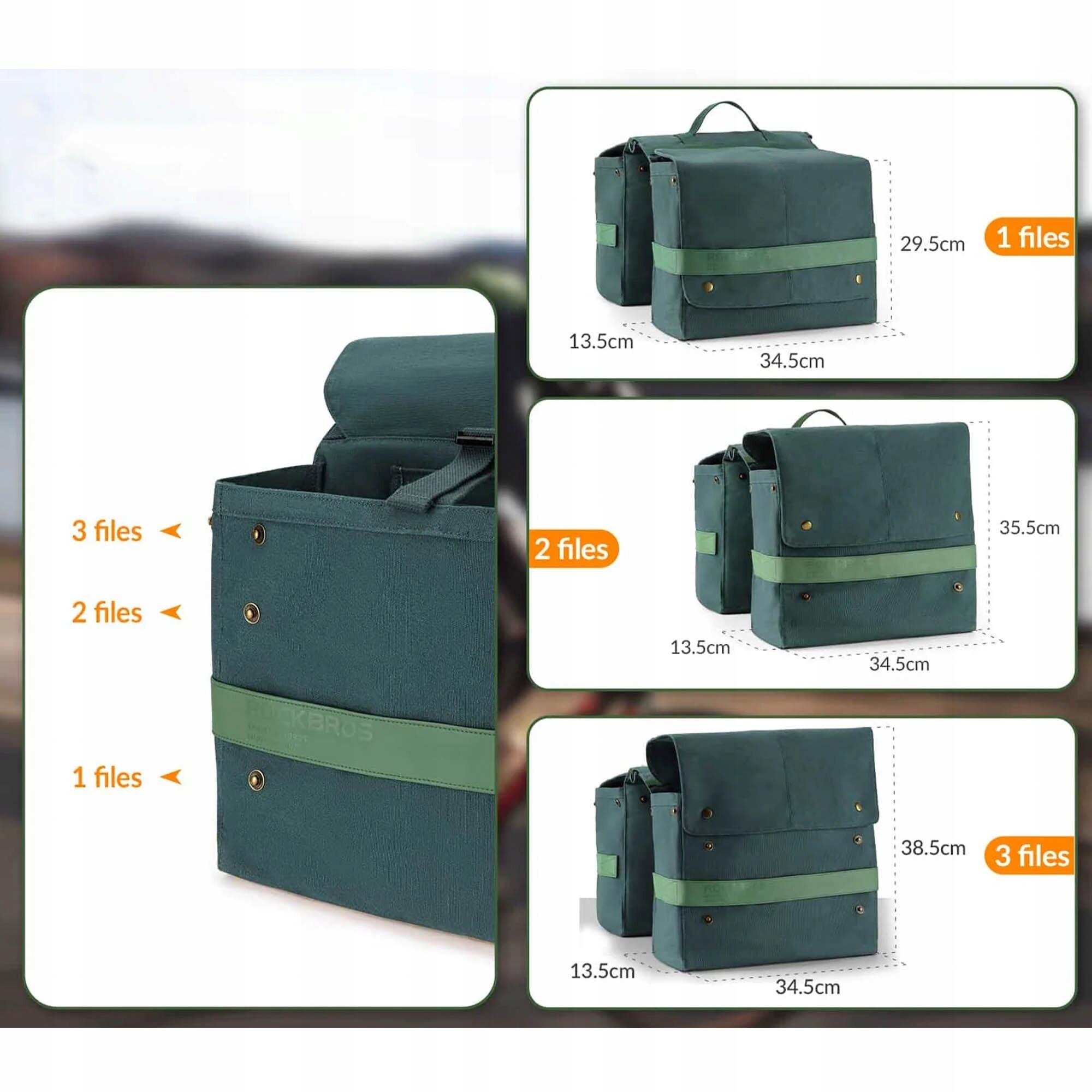 Podwójna torba rowerowa na bagażnik 27 l - ROCKBROS czarny 30140016002 2/7