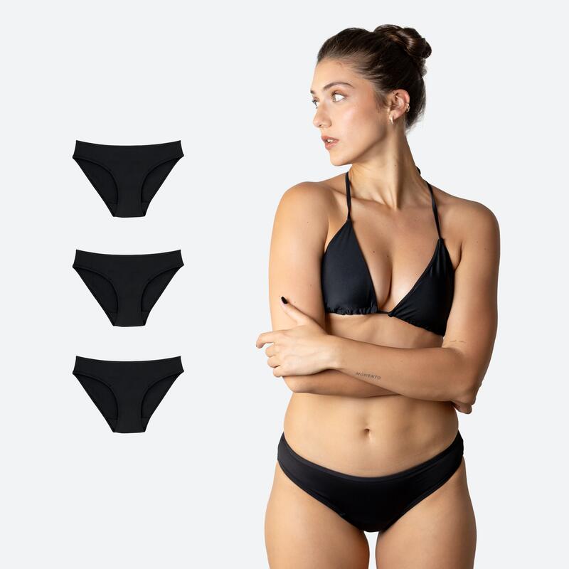 Pack 3 biquíni menstrual clássico fluxo normal ecowoman