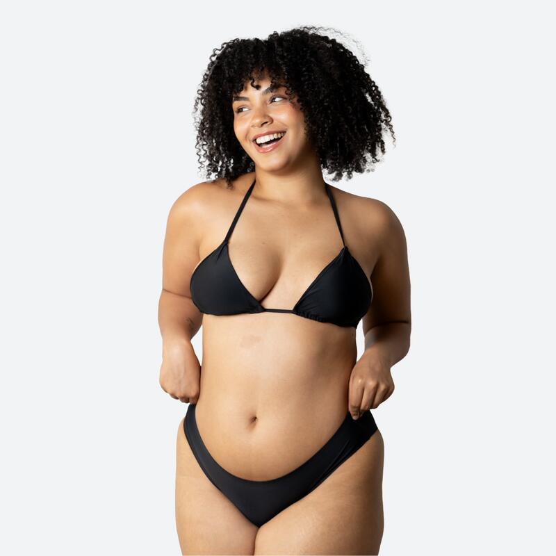 Ecowoman - Bikini Menstruel Taille Haute Flux Modéré Ecowoman - Bas De Maillot De Bain (bikini) - Noir - Decathlon