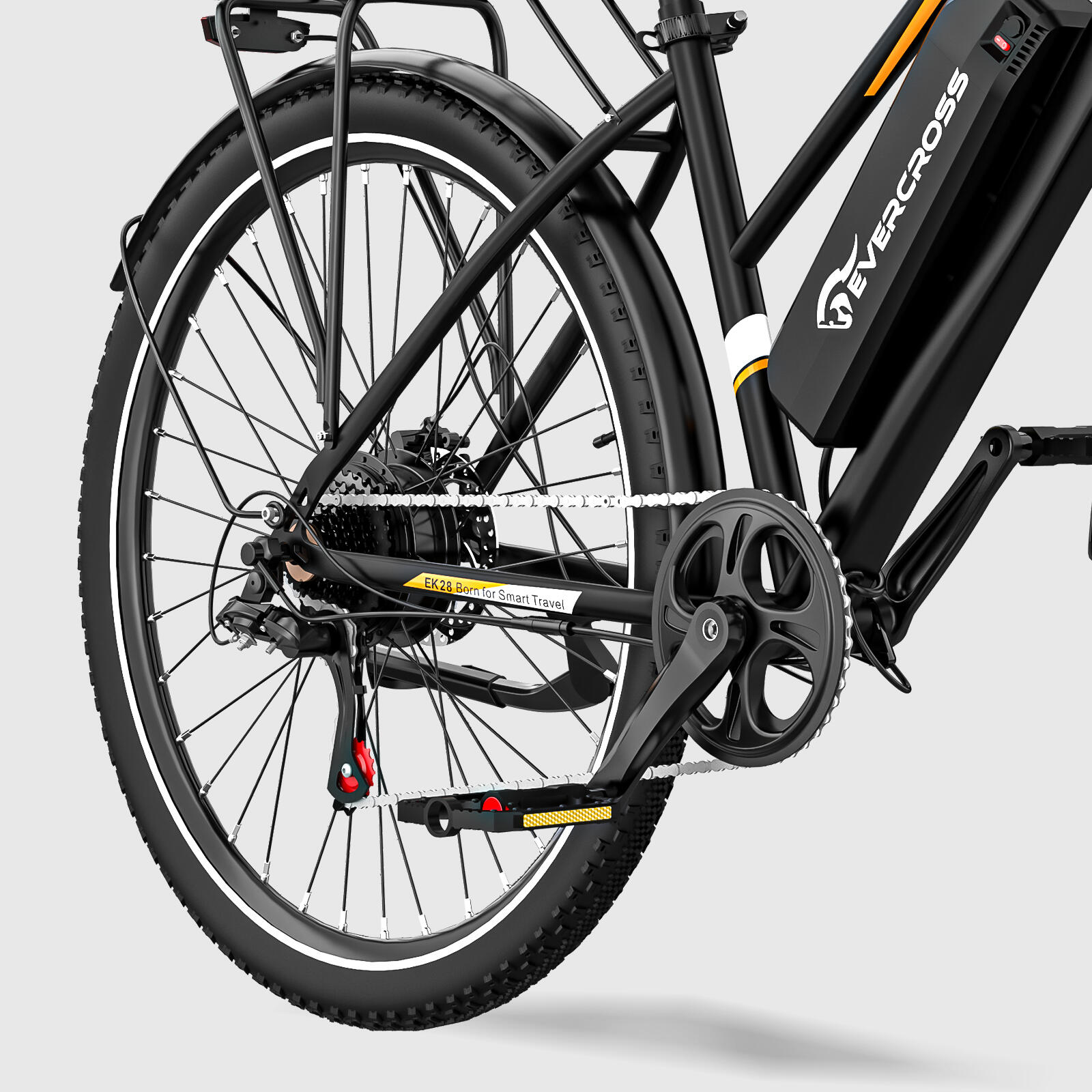 Bicicletta elettrica per adulti 28'' 36V13Ah APP EVERCROSS-EK28 Nero 5/8