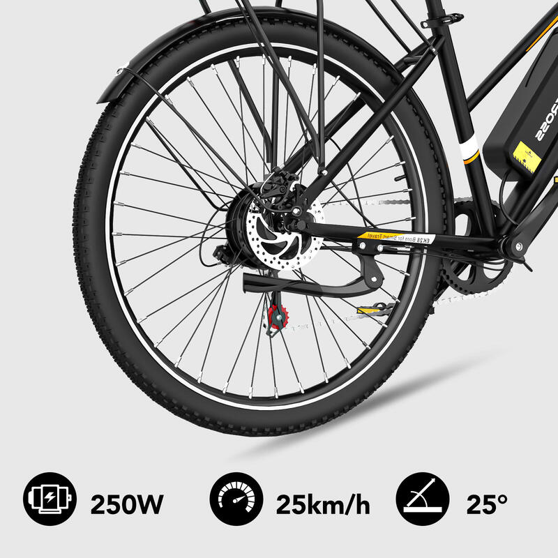 Vélo Electrique Adulte avec Pneu 28'' 36V13Ah APP EVERCROSS-EK28 Noir