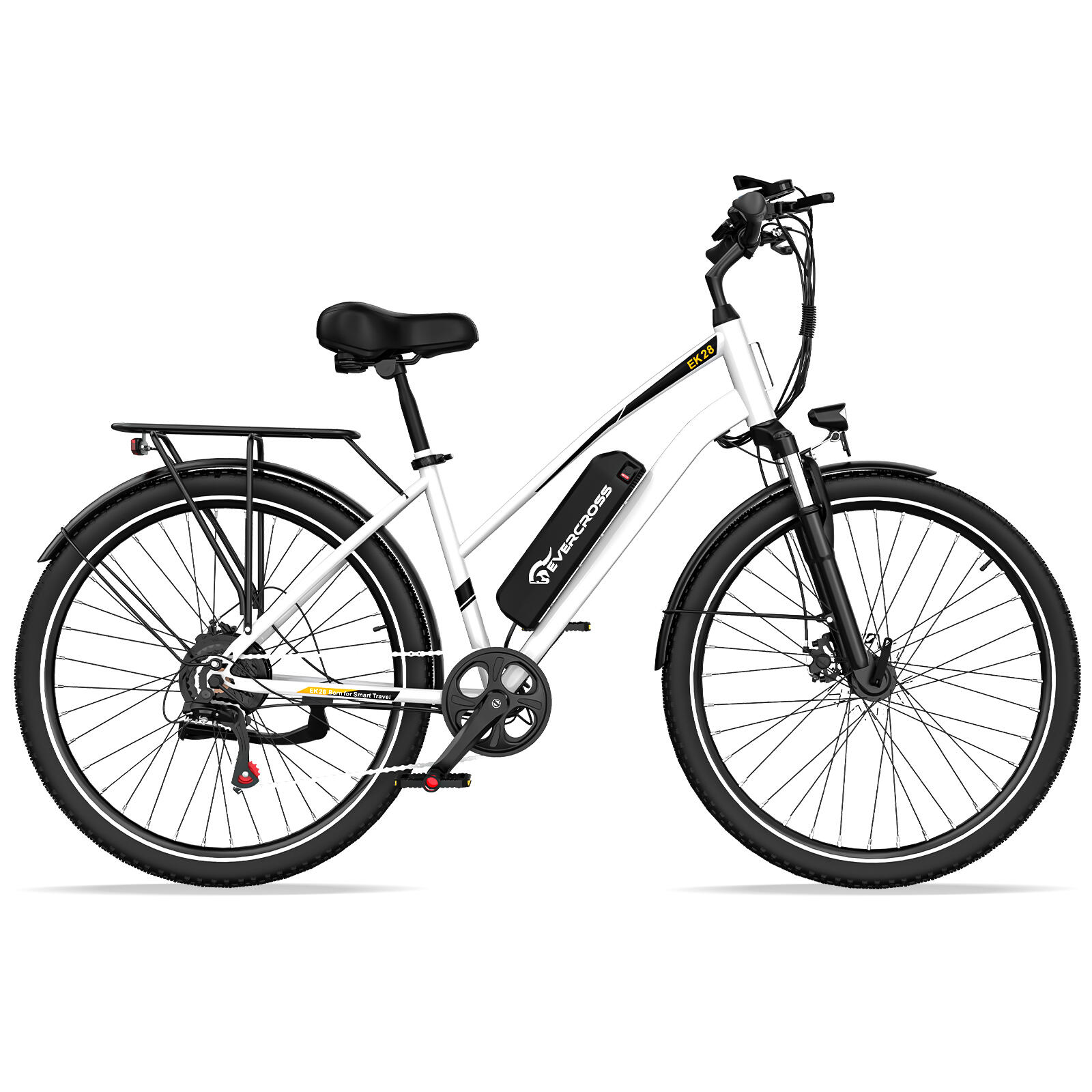 EVERCROSS Bicicletta Elettrica per Adulti Pneumatici da 28" EVERCROSS - EK28 Bianco