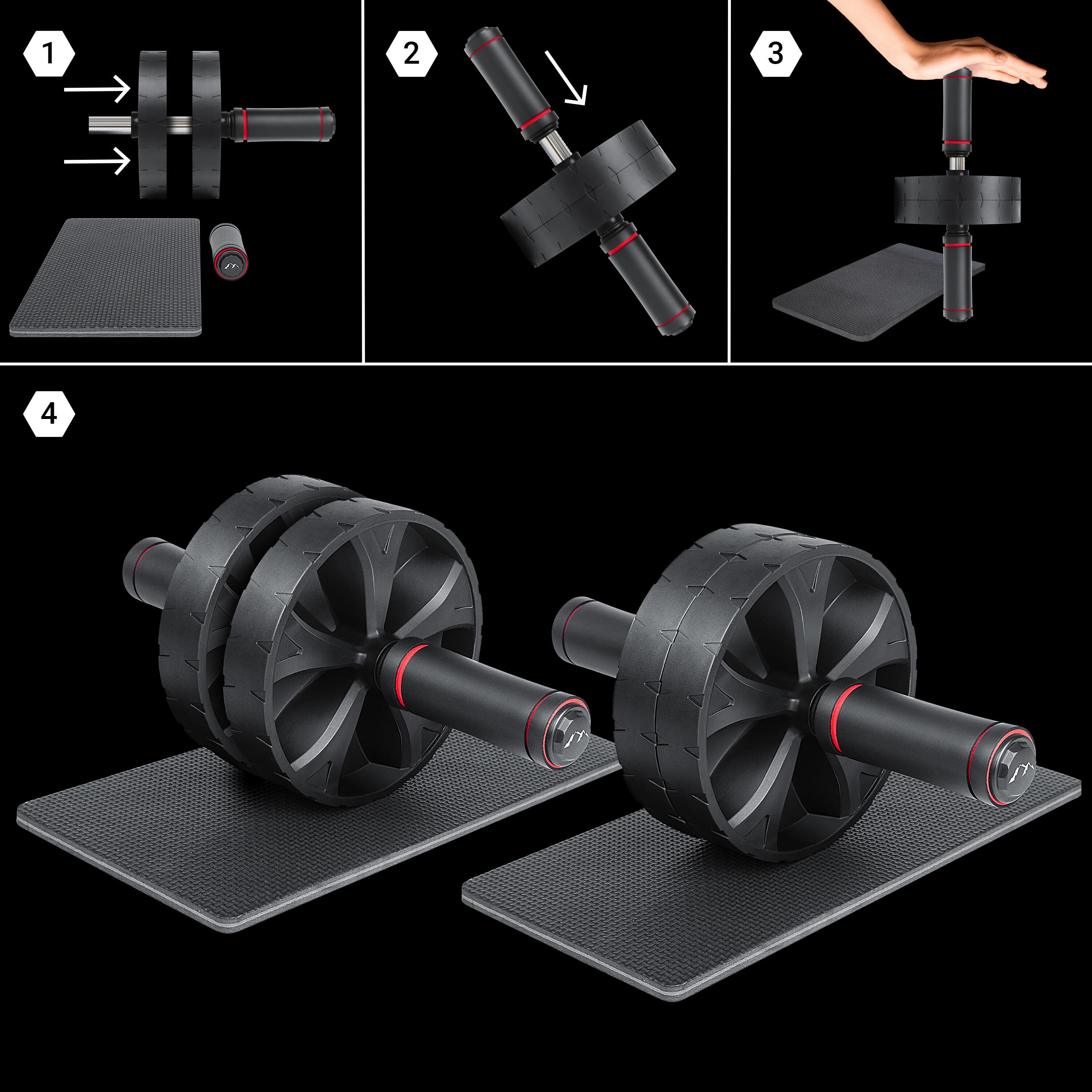 EliteAthlete® Roue Abdominale - Roulette Abdominaux - AB Wheel - Rouleau Abdo 2/7