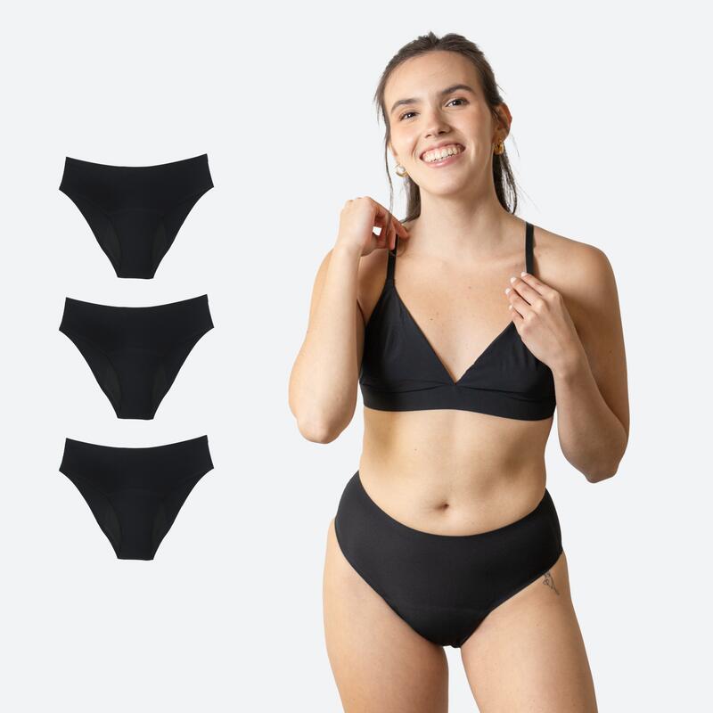 3 Pack Seamless High Waist Period Underwear Ecowoman for Teens Heavy Flow